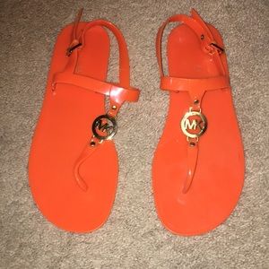 Michael Kors orange jelly sandal!